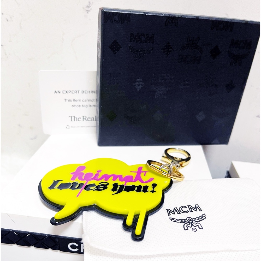 Authentic MCM x Strumbel Brand New Limited Edition Neon Bag Charm / Keychain - Picture 3 of 12